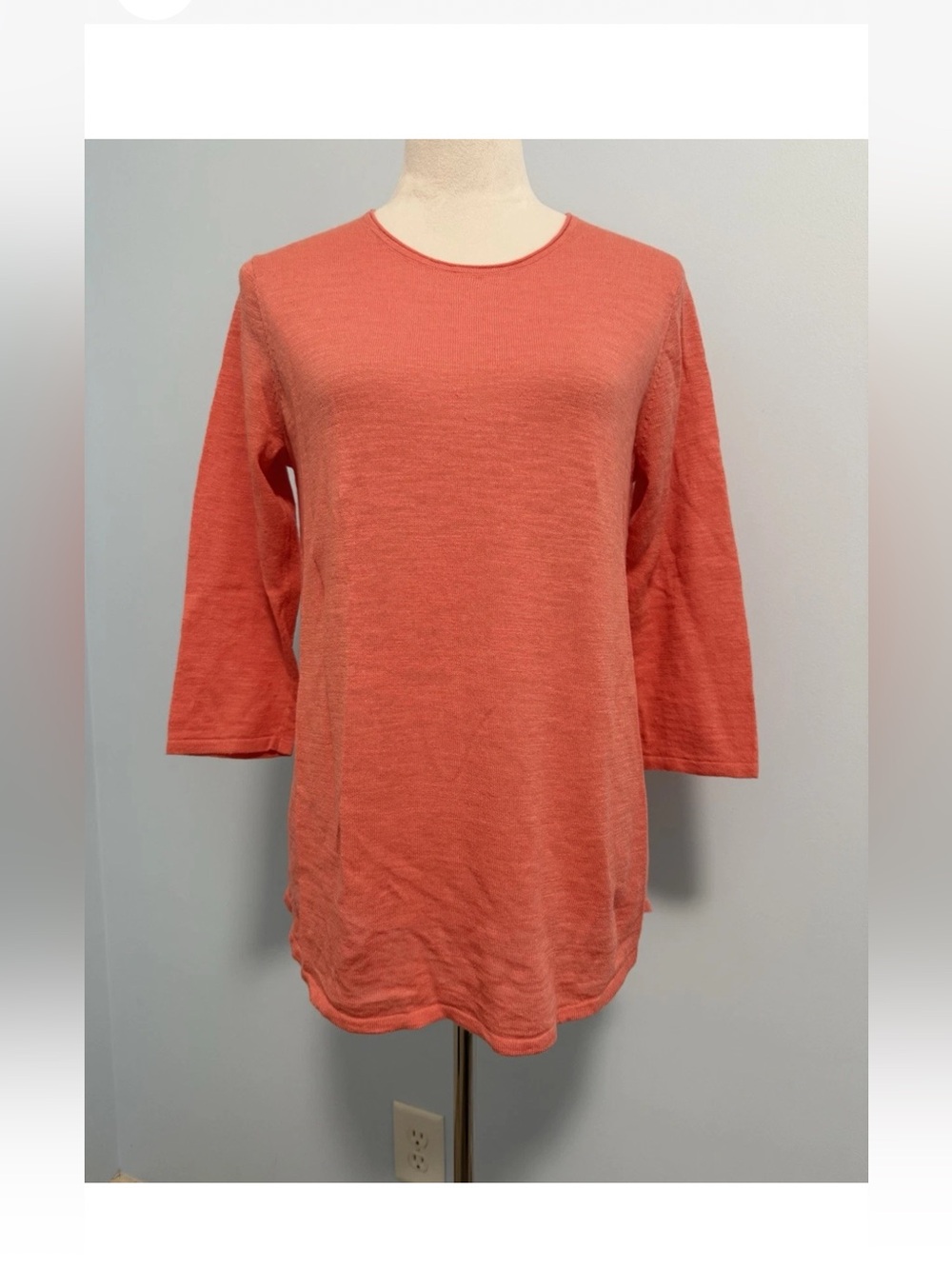 J Jill 3/4 Sleeve Linen/ Cotton Coral Top Size S